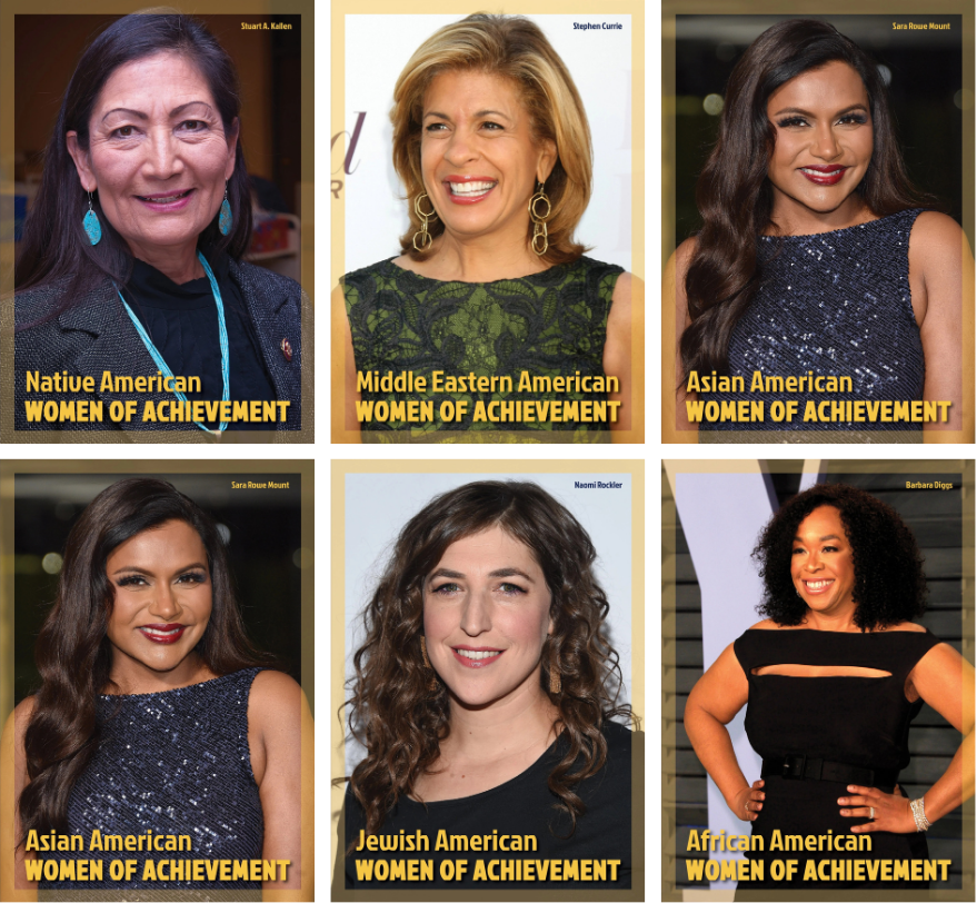 Six-book Women of Achievement covers feature diverse American women.