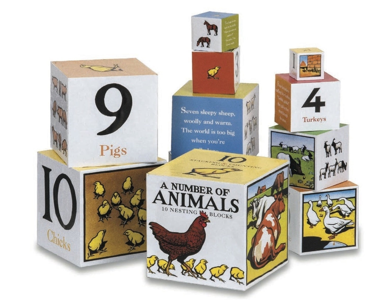 A Number of Animals Nesting Blocks